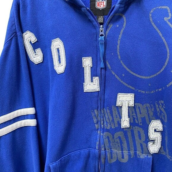 NFL COLTS Zip Front Hoodie XL Mens Football Sweatshirt Blue Indianapolis - Picture 9 of 16